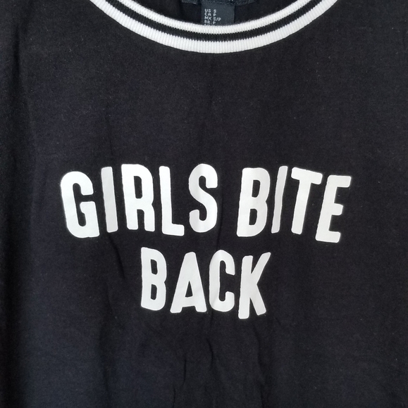 Girls bite back tshirt with stripes collar - Picture 3 of 3